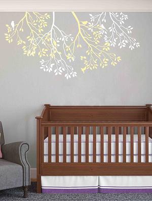 white roof drop branch vinyl wall sticker - 1144767 - Standard Image - 2