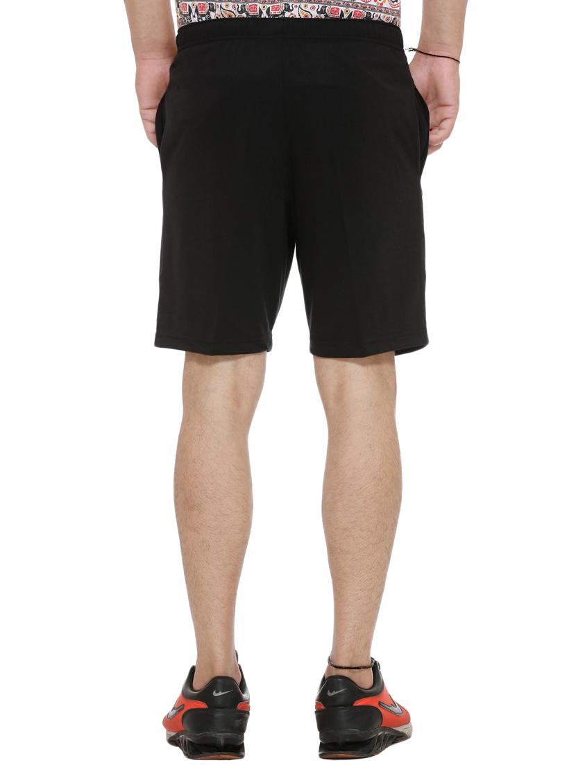 solid black cotton shorts - 11449953 - Zoom Image - 2