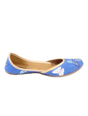 cobalt blue butterfly print leather mojris - 11456435 - Standard Image - 2