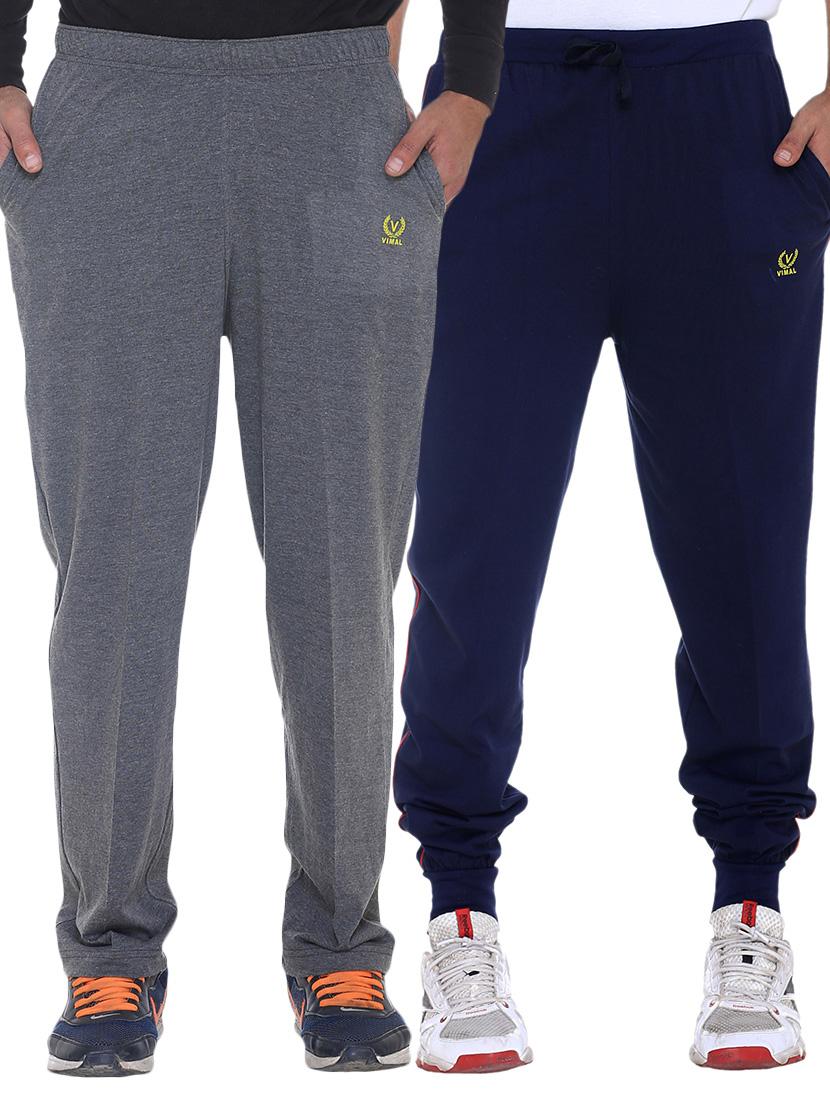 multi colored cotton ankle length track pant - 11462201 - Zoom Image - 1
