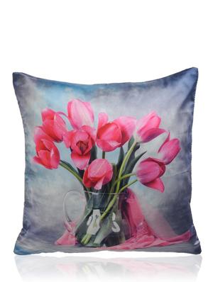 grey polysilk printed cushion cover (set of 5) - 11465428 - Standard Image - 2