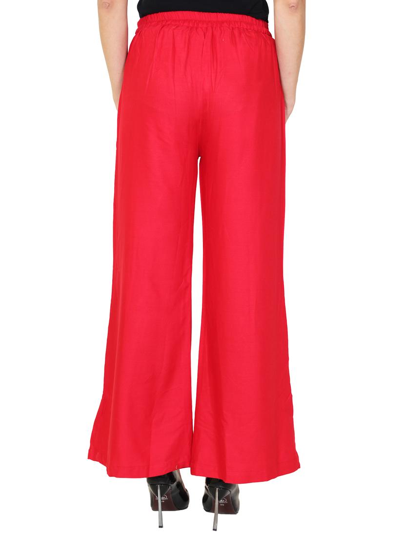 solid red rayon palazzo - 11470844 - Zoom Image - 3