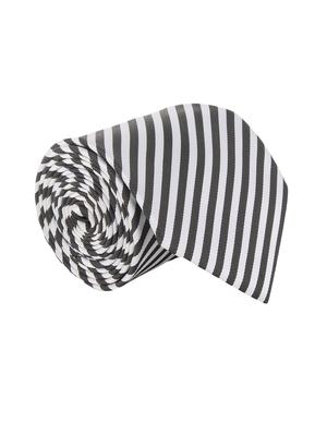 white-black microfiber tie, handkerchief & cufflinks (set of 3) - 11476305 - Standard Image - 2