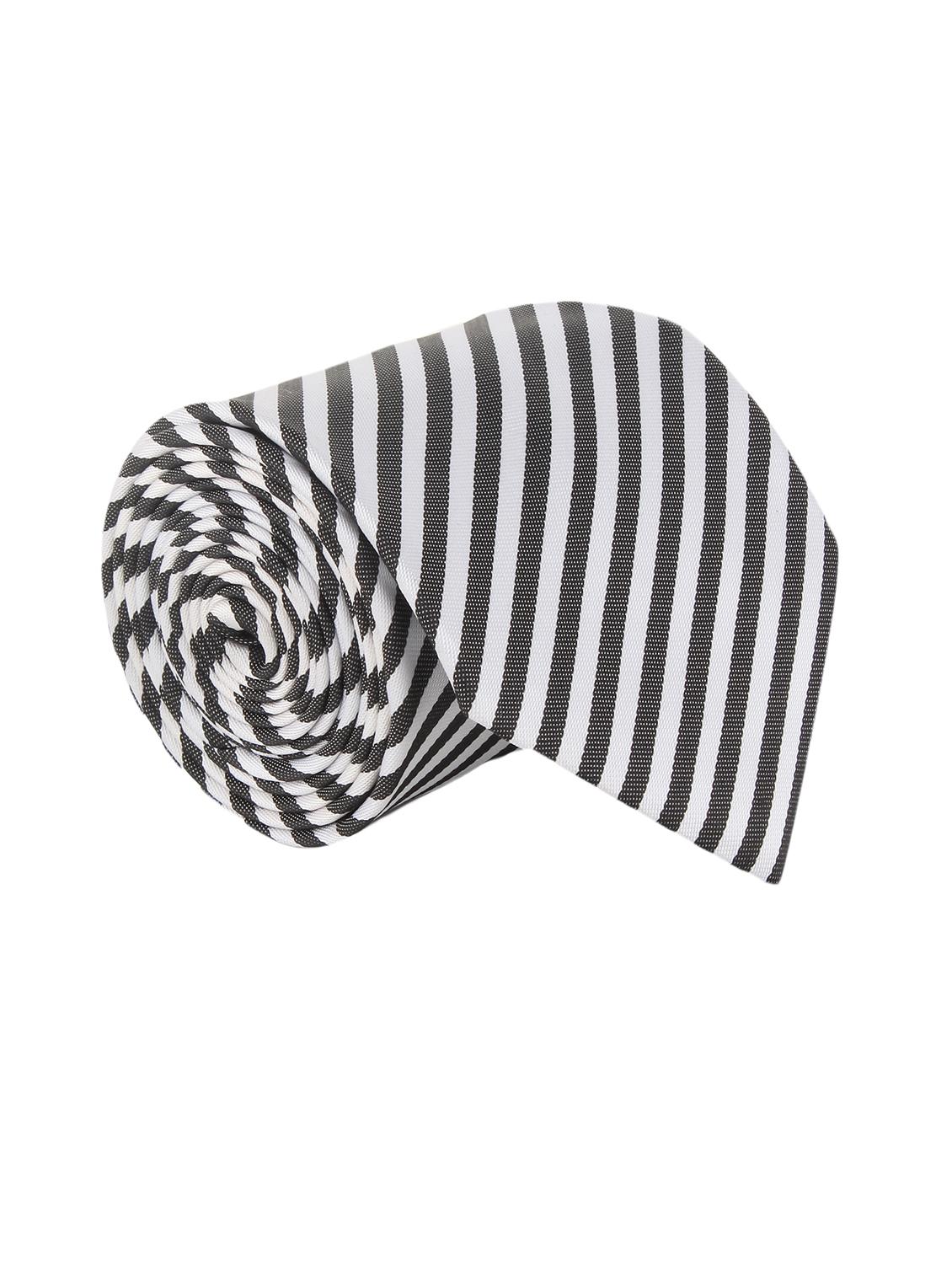 white-black microfiber tie, handkerchief & cufflinks (set of 3) - 11476305 - Zoom Image - 2