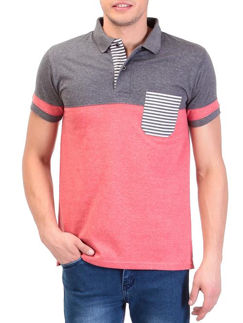pink color, cotton polo t-shirt - 11477151 - Very Small Image - 1