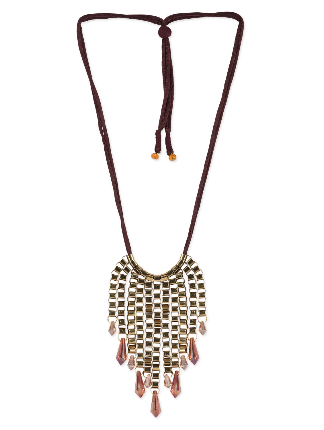 multi colored beads metallic necklace - 1147961 - Zoom Image - 2