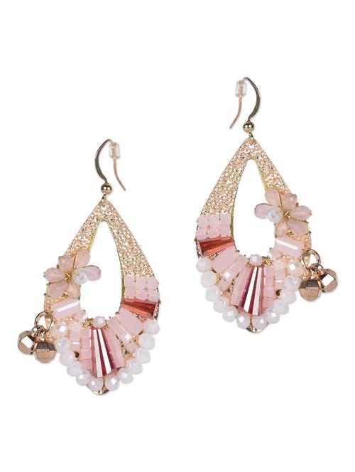 beige beads metallic drop earrings - 1147978 - Very Small Image - 1