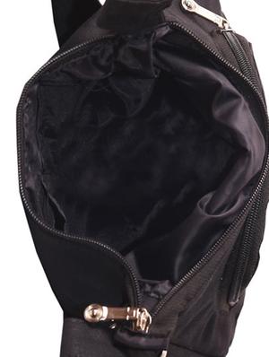 black embroidered canvas sling bag - 11483704 - Standard Image - 3