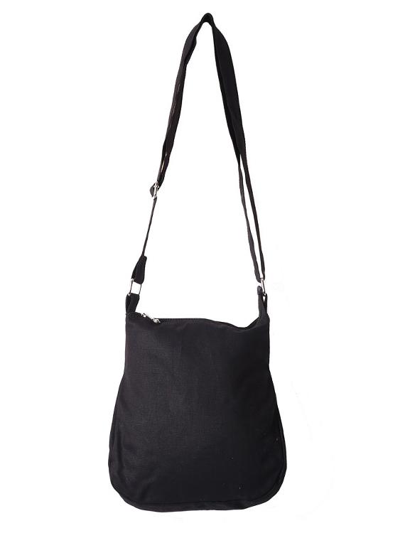 black embroidered canvas sling bag - 11483704 - Zoom Image - 2
