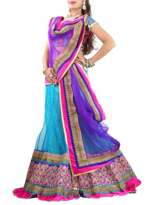 blue flared lehenga - 1148437 - Standard Image - 1