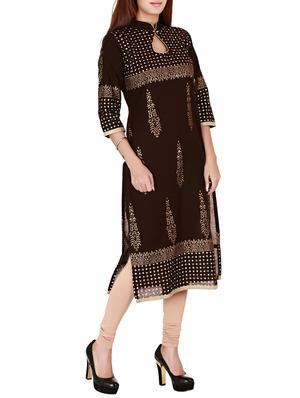 gold printed kurta - 11487188 - Standard Image - 2