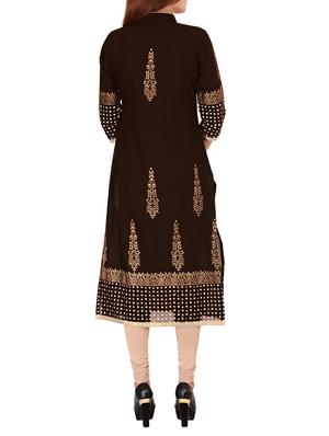 gold printed kurta - 11487188 - Standard Image - 3