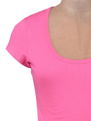 pink cotton lycra knit crop top - 1149164 - Standard Image - 4