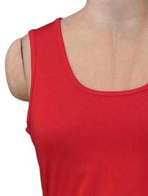 red cotton lycra knit crop top - 1149168 - Standard Image - 4