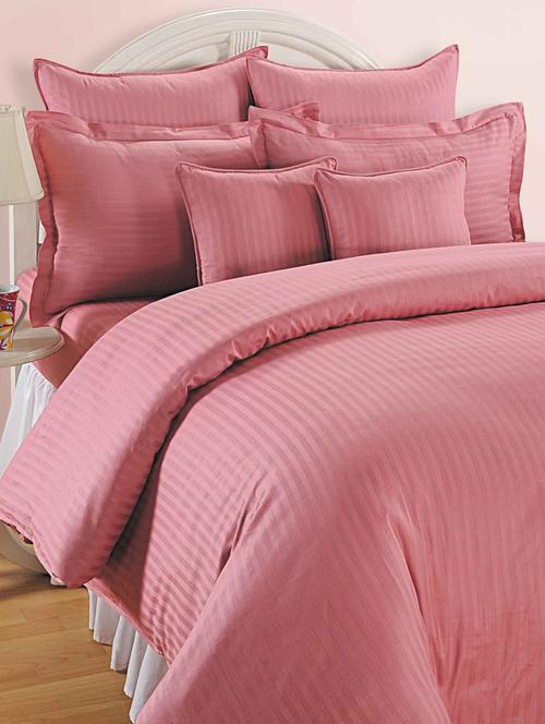 self striped bed sheet with pillow covers - 11493462 - Standard Image - 1