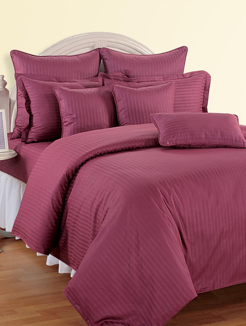 Self Striped Bed Sheet with Pillow Covers - 11493466 - Zoom Image - 1