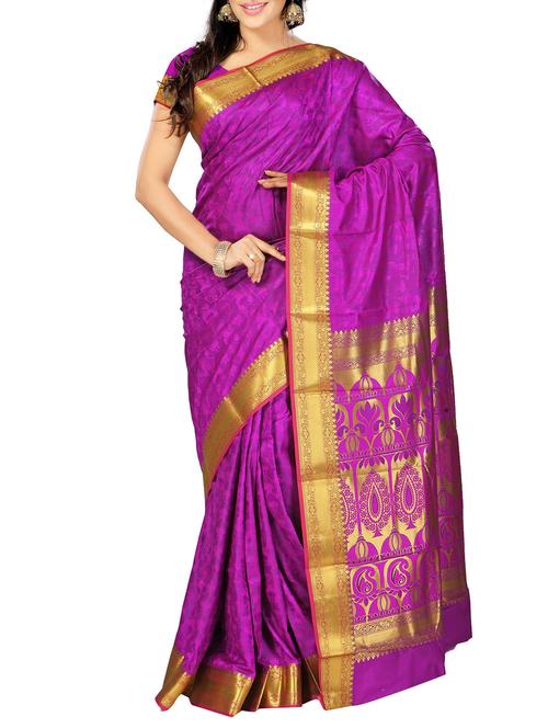 purple art silk saree with blouse - 11500180 - Standard Image - 1