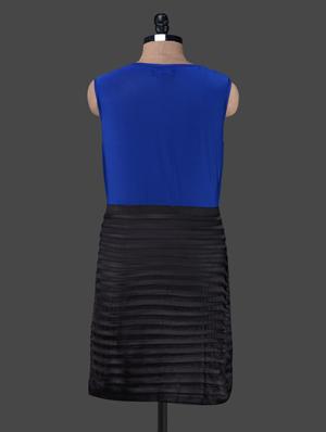 blue cowl neck black pleated dress - 1150056 - Standard Image - 3