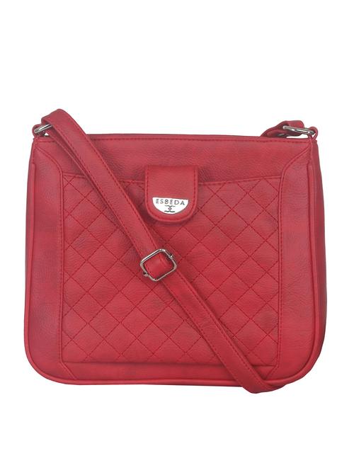 red synthetic leather sling bag - 11507253 -  Standard Image - 0