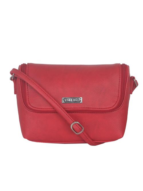red synthetic leather sling bag - 11507266 - Standard Image - 1
