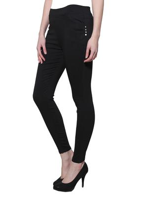 black nylon jeggings - 11508337 - Standard Image - 2