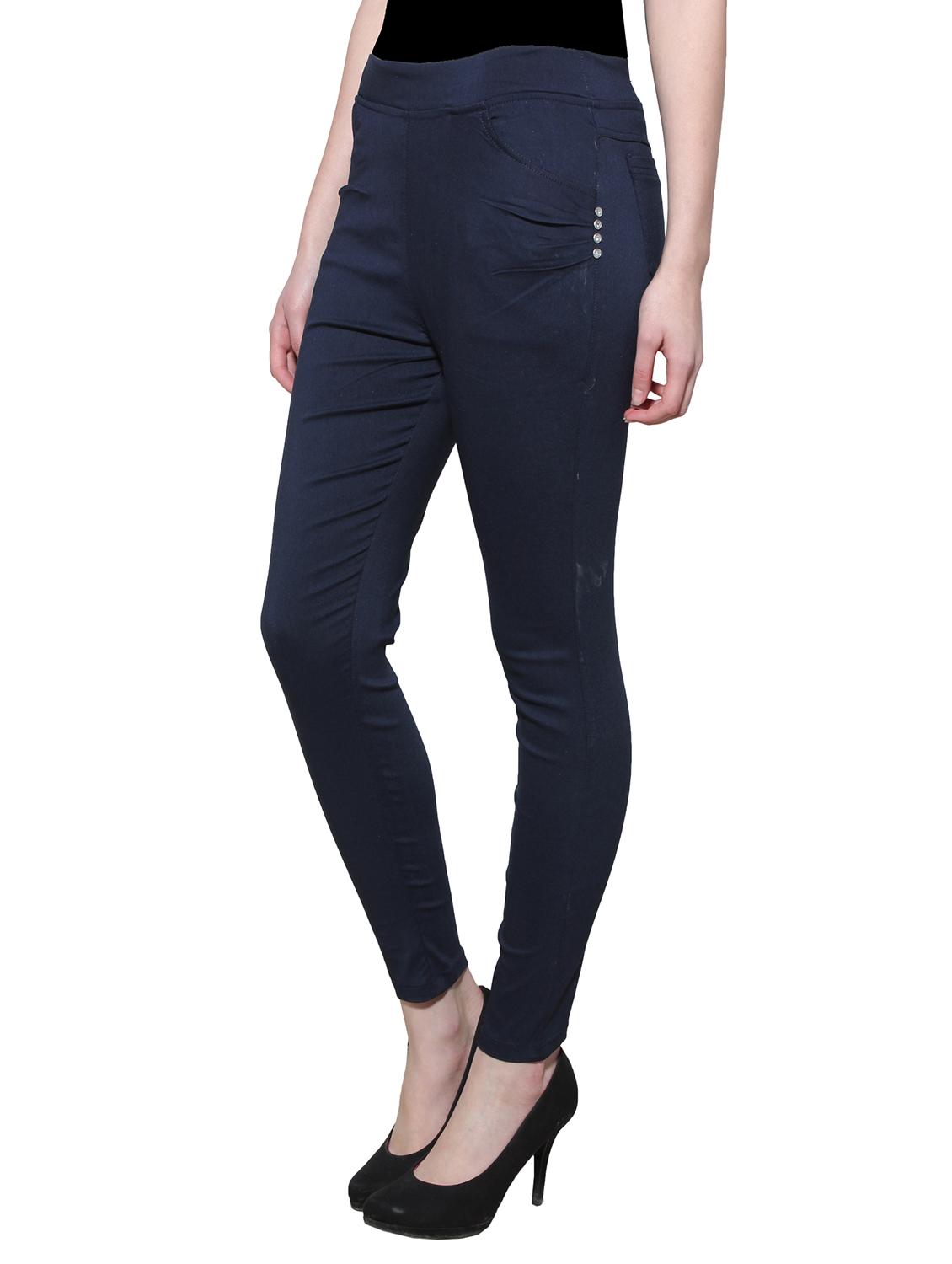 navy blue nylon jeggings - 11508339 - Zoom Image - 2