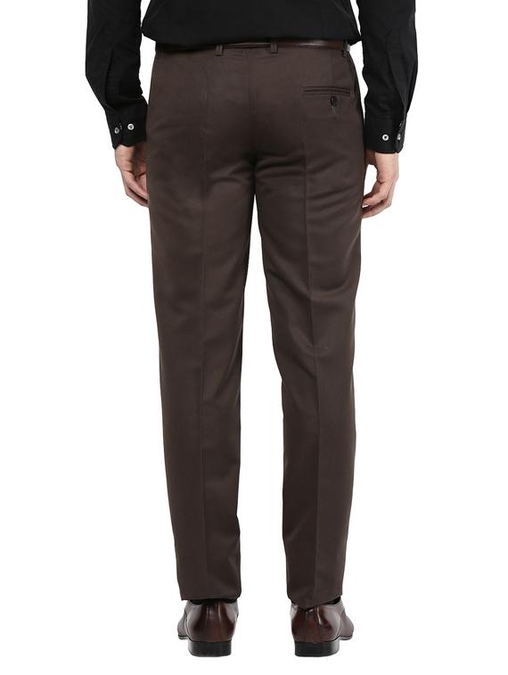 brown slim fit formal trousers - 11509362 - Zoom Image - 3