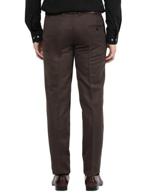 brown slim fit formal trousers - 11509363 - Standard Image - 3