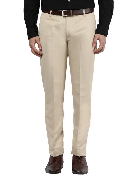 Cream Slim Fit Formal Trousers - 11509370 - Zoom Image - 1