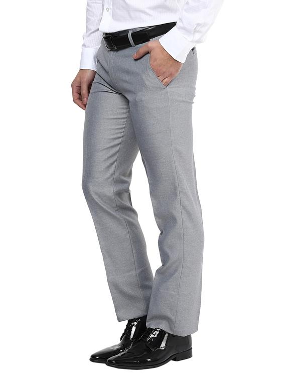 Slim Fit Grey Formal Trousers - 11509376 - Zoom Image - 2