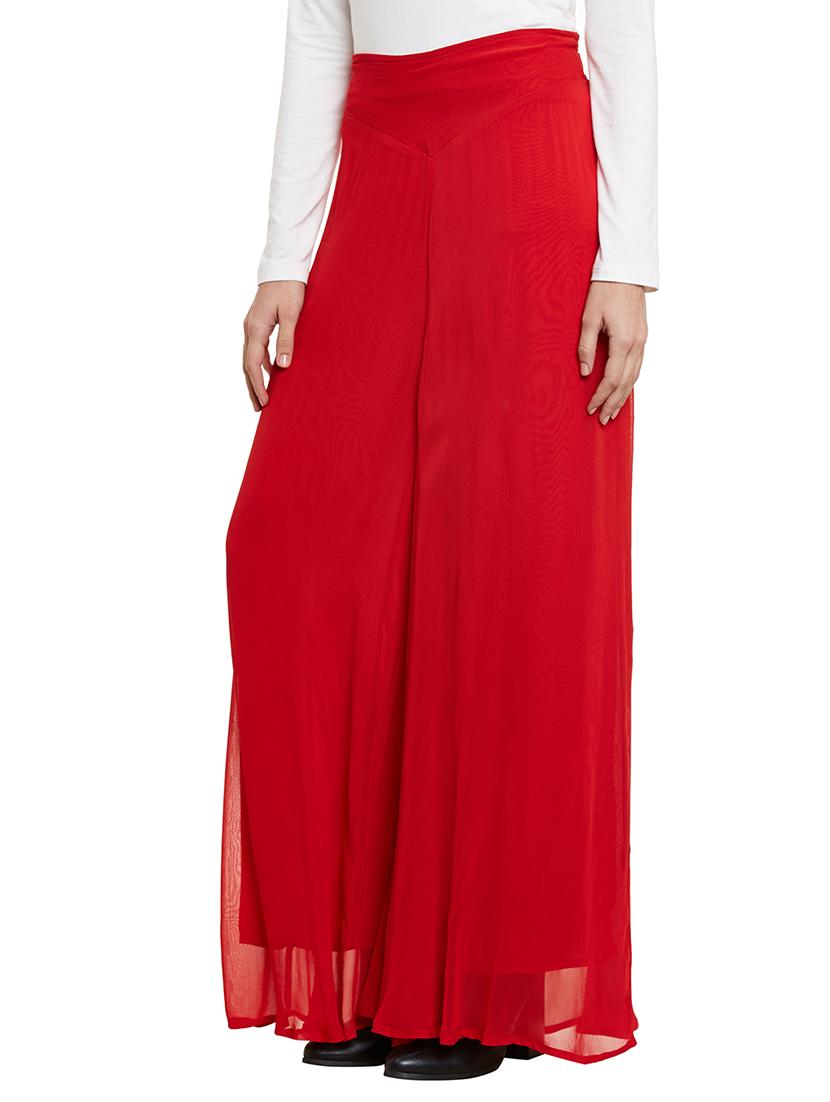 red viscose palazzos - 11511030 - Zoom Image - 2