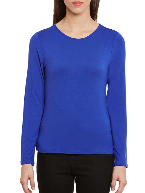 navy blue viscose regular tee - 11511058 - Standard Image - 1