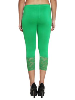 green color, viscose capri with lace - 11512306 - Standard Image - 3