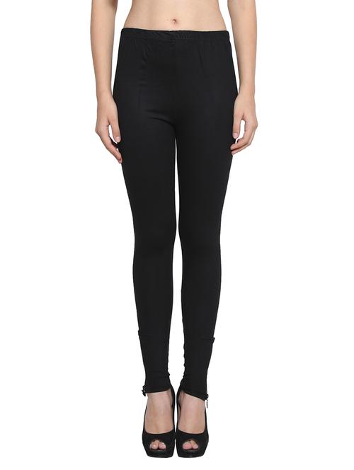 black color, cotton legging with embellished zip - 11512309 - Standard Image - 1