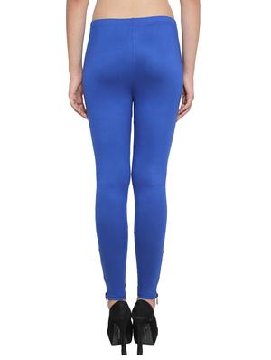 blue color, cotton legging with embellished zip - 11512313 - Standard Image - 3