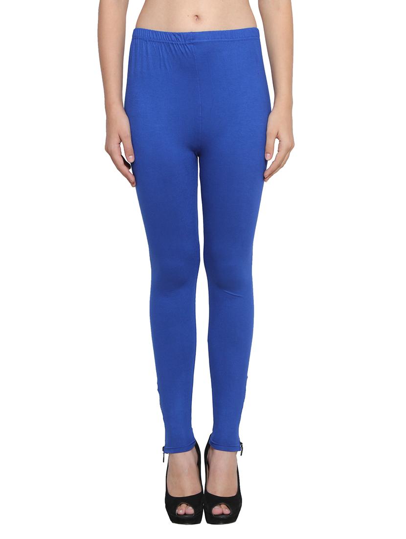 blue color, cotton legging with embellished zip - 11512313 - Zoom Image - 1