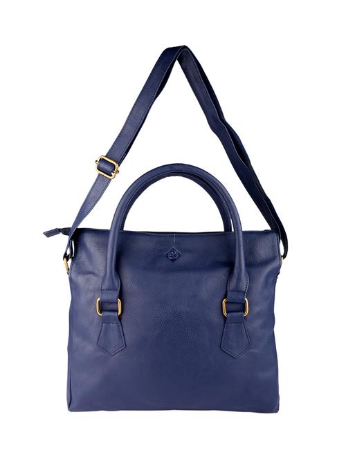 solid navy blue leatherette handbag - 11512617 - Standard Image - 1