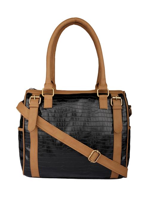 black leatherette textured handbag - 11512621 - Standard Image - 1