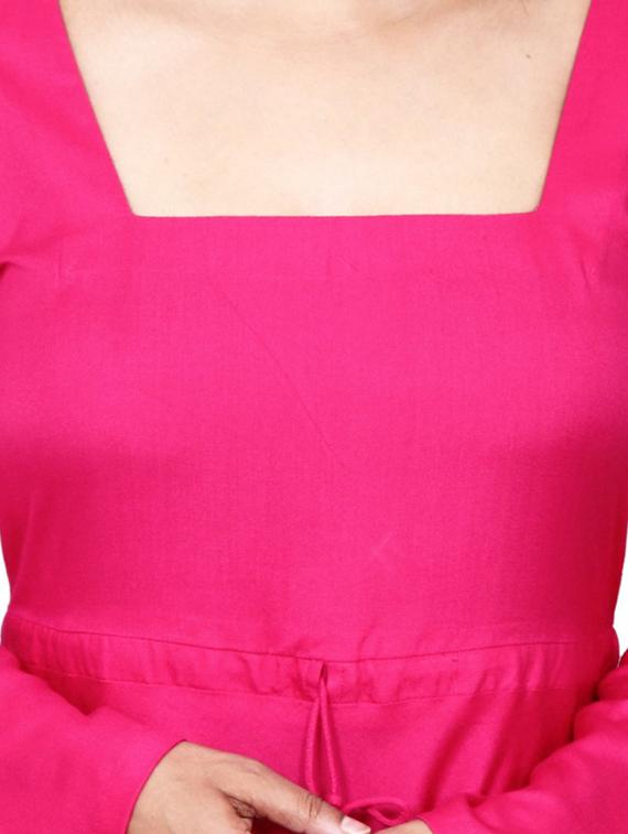 pink solid rayon kurta - 11515102 - Zoom Image - 4