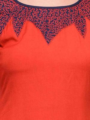 red solid rayon kurta - 11515112 - Standard Image - 4