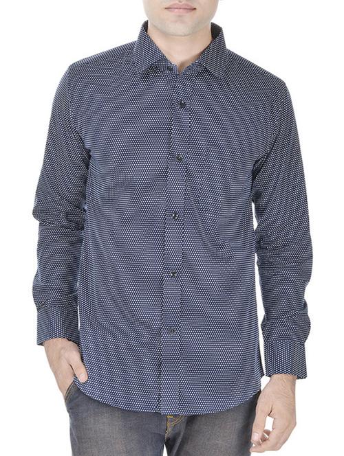 navy blue cotton casual shirt - 11517995 - Standard Image - 1