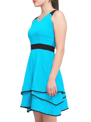 contrast detail layered a-line dress - 11519434 - Standard Image - 2
