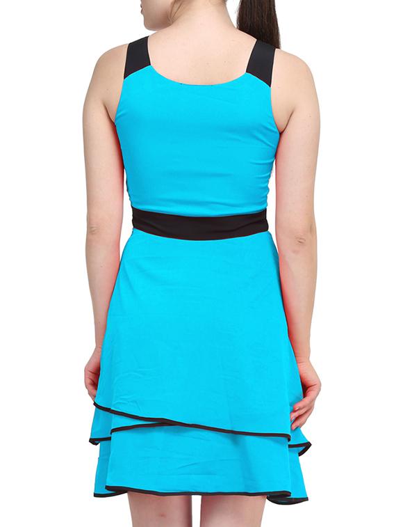 contrast detail layered a-line dress - 11519434 - Zoom Image - 3