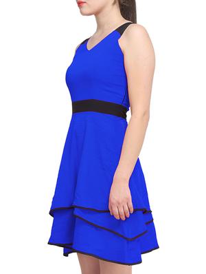 contrast detail layered a-line dress - 11519435 - Standard Image - 2