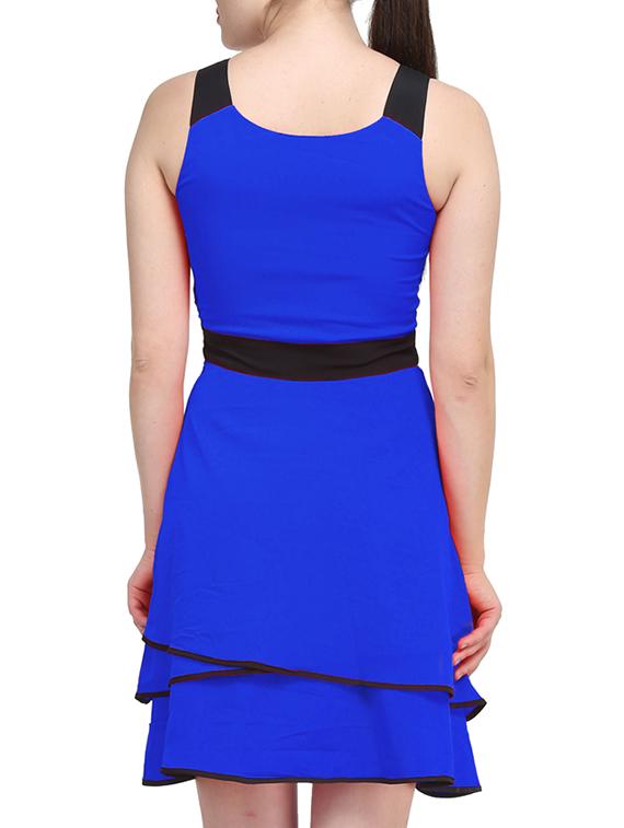 contrast detail layered a-line dress - 11519435 - Zoom Image - 3