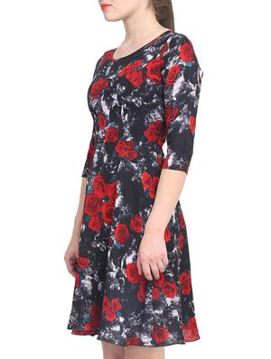 round neck floral a-line dress - 11519463 - Standard Image - 2