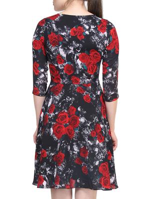 round neck floral a-line dress - 11519463 - Standard Image - 3