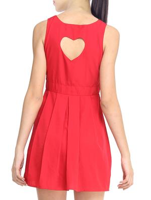 pleated cut out back a-line dress - 11519471 - Standard Image - 3