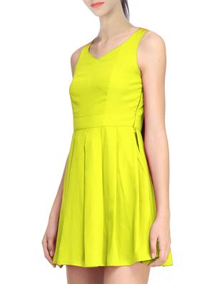 pleated cut out back a-line dress - 11519474 - Standard Image - 2