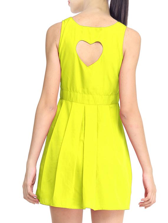 pleated cut out back a-line dress - 11519474 - Zoom Image - 3